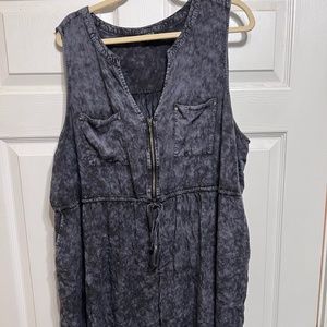Torrid Challis Zip-Front Shirt Dress, Gray, Size 4